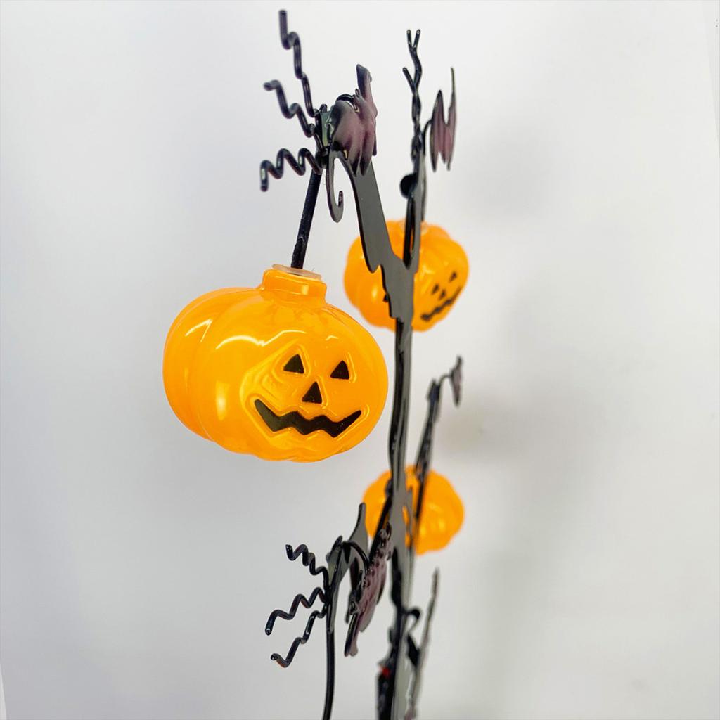 Halloweenowe LED Straszne Kołyszące się Światła Dyni, LED Solarne Halloweenowe Lampki Dyniowe na Palikach, Zewnętrzne Solarne Drzewko Dyniowe do Ogrodu na Zewnątrz