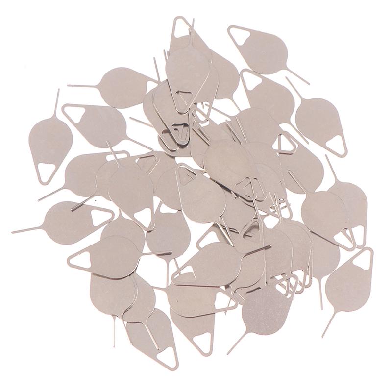 50Pcs Sim Card Tray Removal Eject Pin Key Tool Stainless Steel Needle