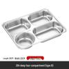 Shixun 304 Stainless Steel Four-Compartment Meal Tray