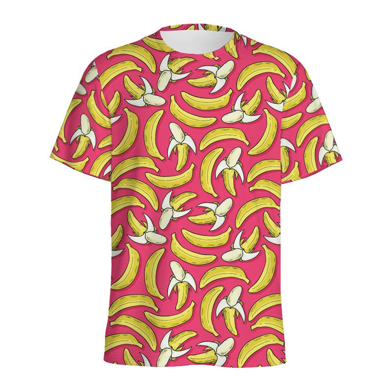 Aloha Banana 3d Printed T-shirt For Men Fashion Casual Short Sleeve Tops Summer Fruits Graphic Tees Kids Y2k Cartoon T Shirts