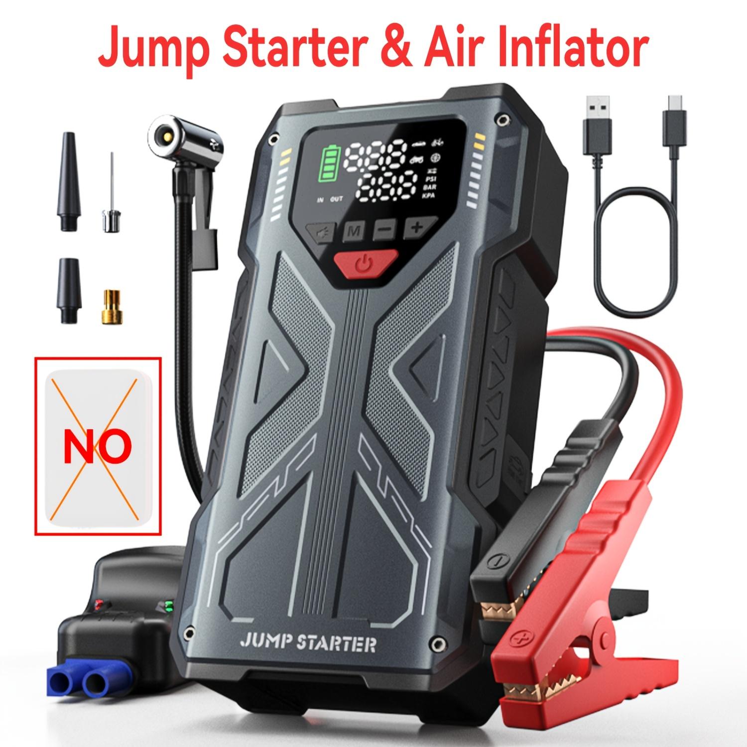 9-in-1 Portable Jump Starter with Air Compressor, Jump Starter for Car, Battery Jump Starter Portable, Car Battery Charger Portable серый