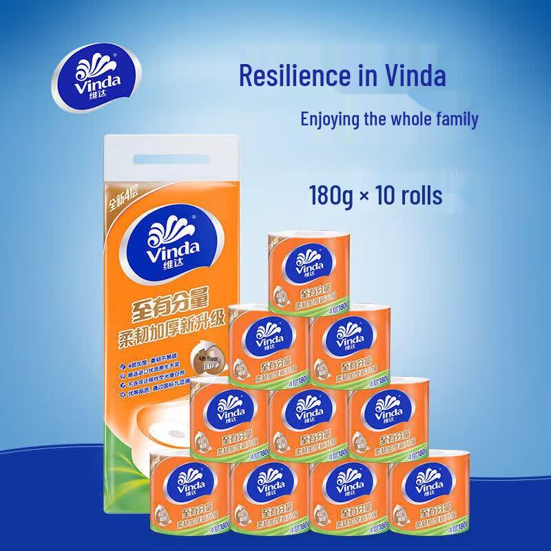 Vinda 4-Ply Toilet Paper Rolls, 6 x 10-Roll Family Packs