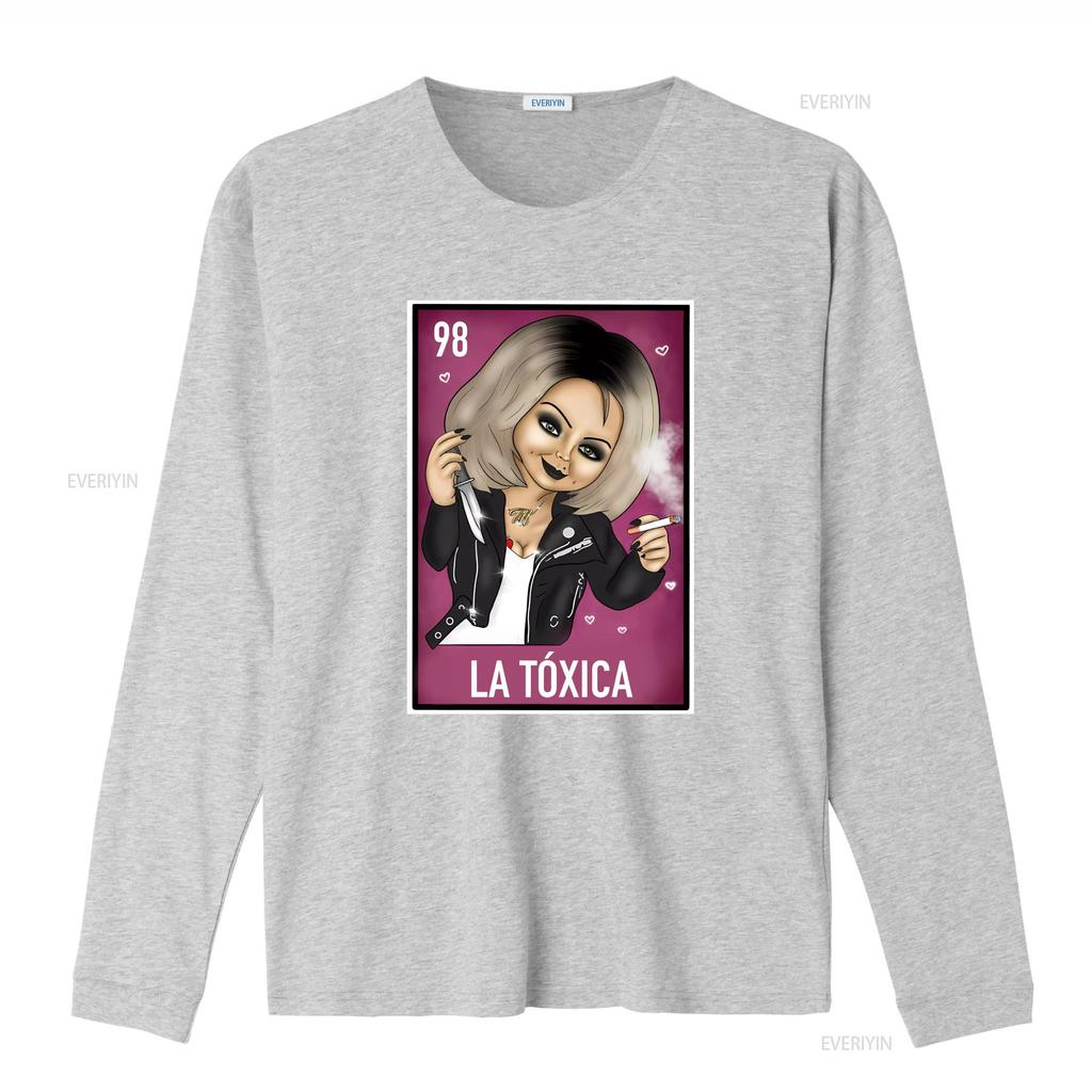 La Toxica Chuckys Bride Funny Mexican Loteria T shirt Perfect vintage Washed Stretched homme Soft Slightly fashion Casual