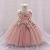 Baby Girls Embroidered Tulle Wedding Dress Flower Girl Party Gown Toddler Kids