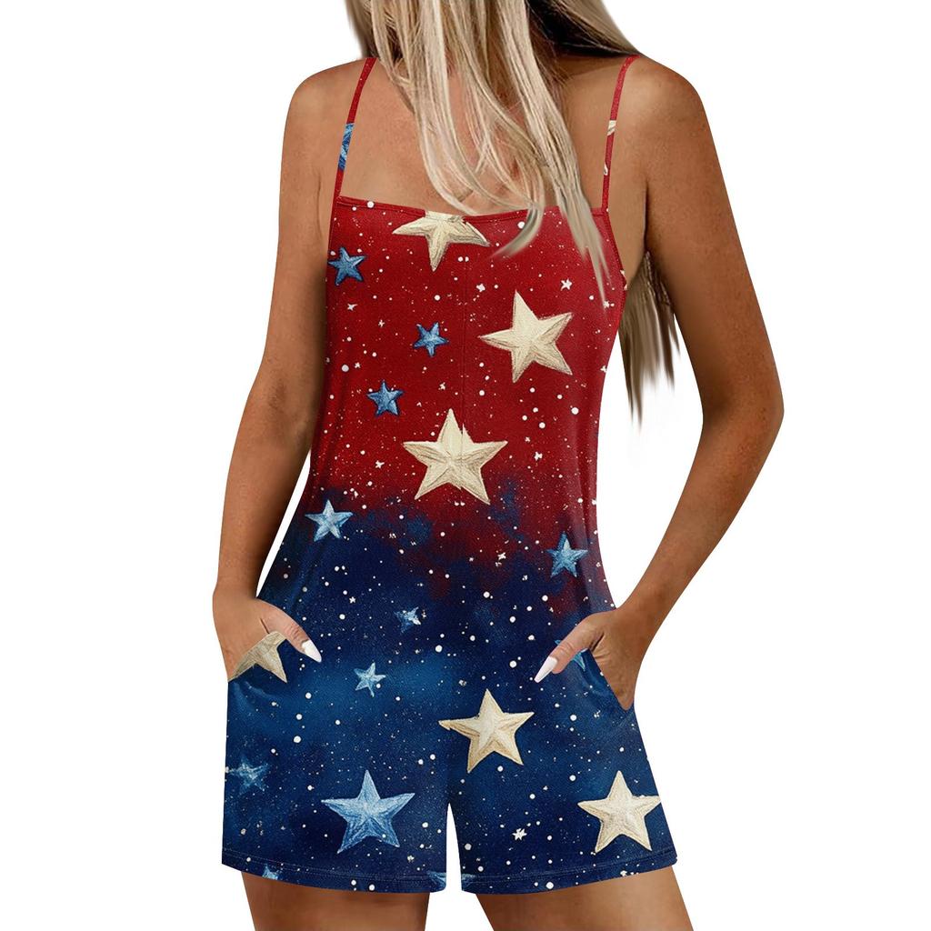 Damen Lässige Und Modische Ärmellose Camisole Mit Tasche Jumpsuit Shorts Jumpsuit Shorts