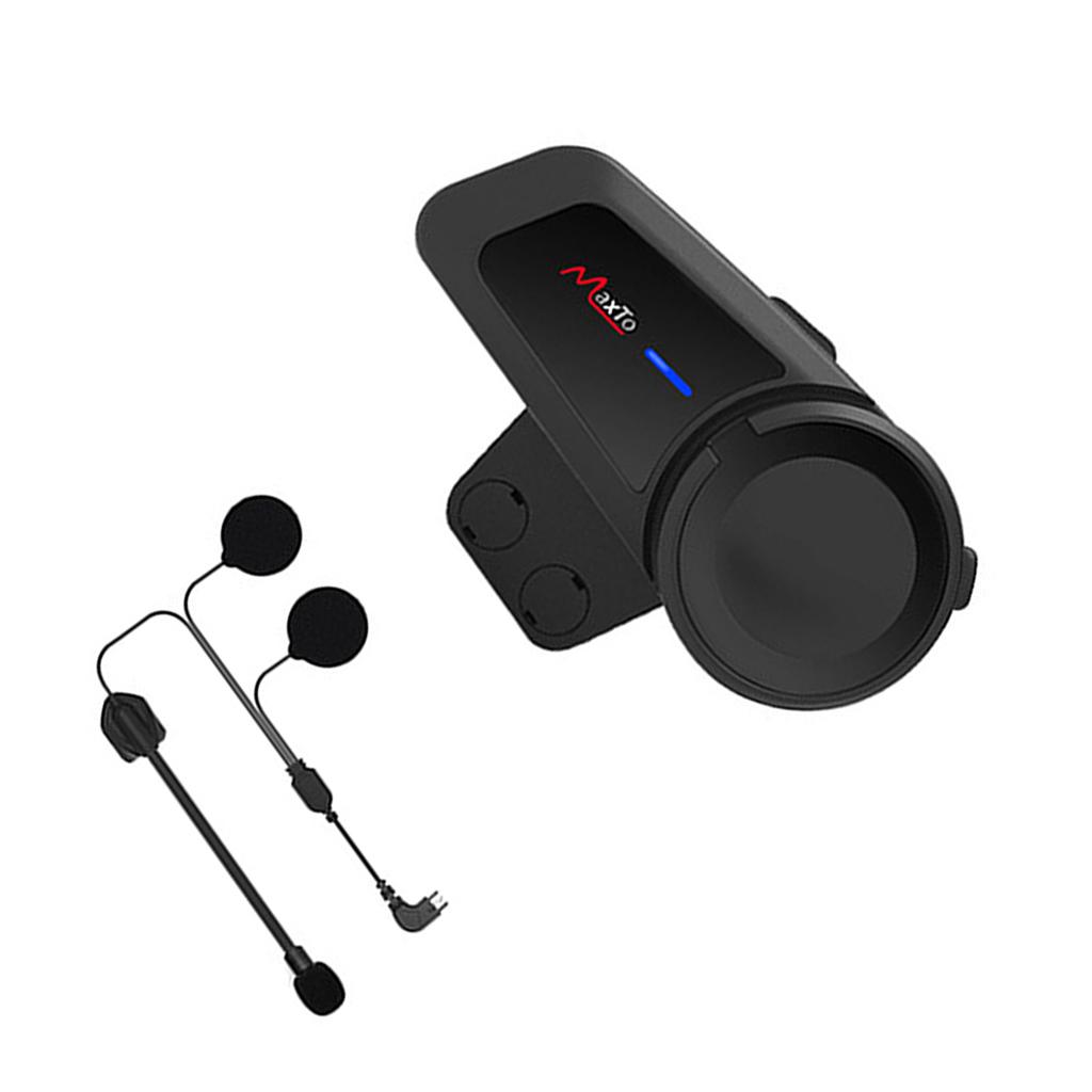 BT Motorcycle Helmet Intercom Water Proof Moto Intercom Headset Replacement for Outdoor Black