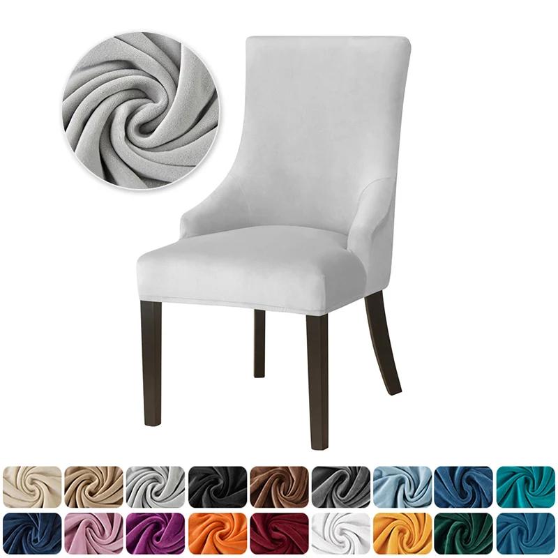 Sametové potahy na jídelní židle Elastické Pratelné Potah na židli s vysokým opěradlem a šikmým sedákem Strečový Akcent Svatební židle Sedák Skluzový potah pro Domov