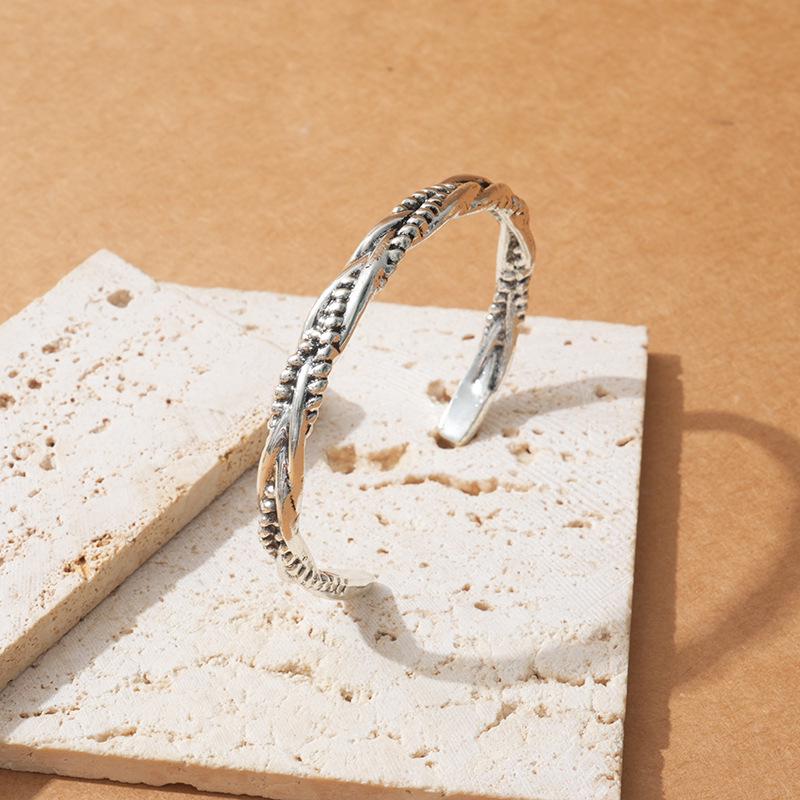 Retro Metal Twist Weave Open Design Bracelet