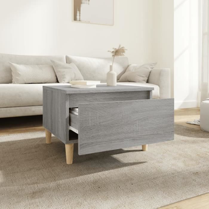 819512 vidaXL Table d'appoint Sonoma gris 50x46x35 cm Bois d'ingénierie