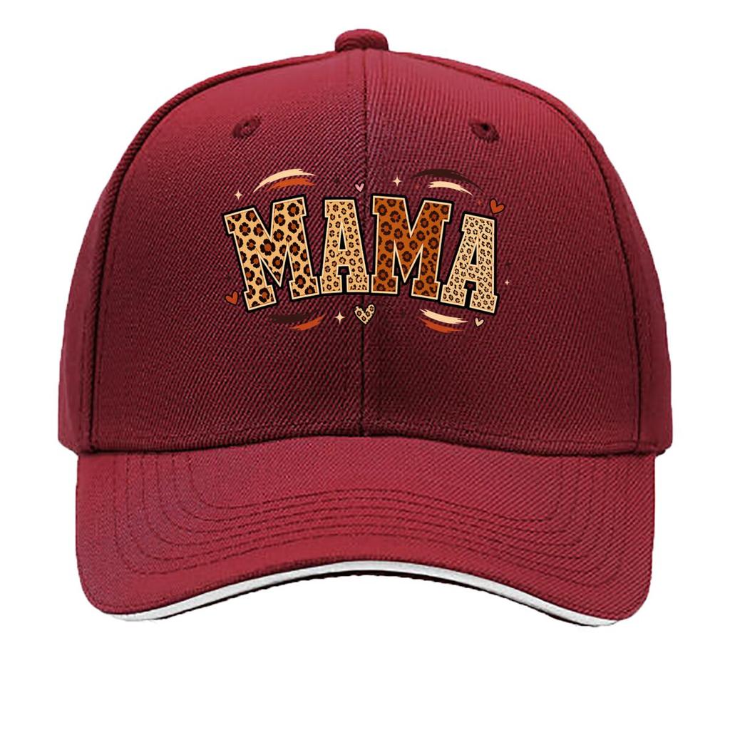 Wild Mama Leopard Block Typography Sandwich Baseball Cap Sun Cap Outdoor Workouts Hat