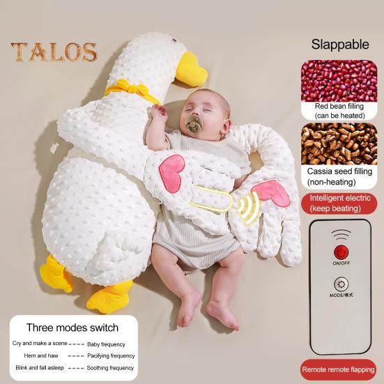 Polštářek Baby Patter s dálkovým ovládáním a funkcí vyhřívání Tvar husy Pomůcka na spaní pro miminko Zklidnění emocí Úzkost Opěrka na paži Dětské uklidnění