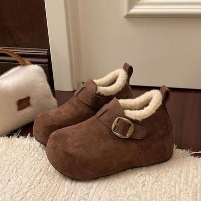 New Women's Warm Snow Boots and Cotton Shoes with Thick Soles and Fleece Full Coverage