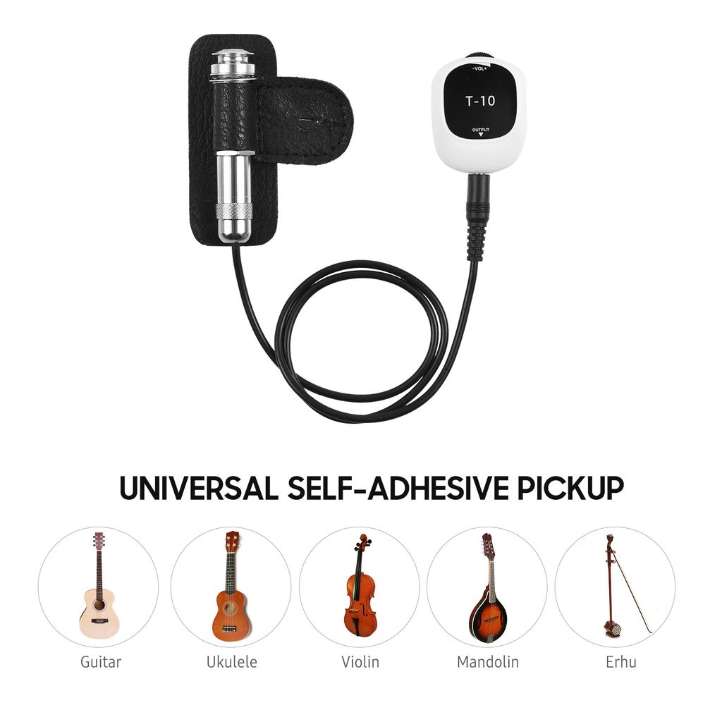 Piezo snímač Univerzální bez vrtání Samolepící snímač 6,5 mm audio rozhraní pro reproduktor,