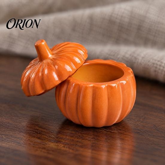 Seasonal Autumn Decor Items 1:12 Miniature Pumpkin Shaped Casserole Pot Model, Metal Bowl Figurine Still Life Photography Props with Lid, Mini