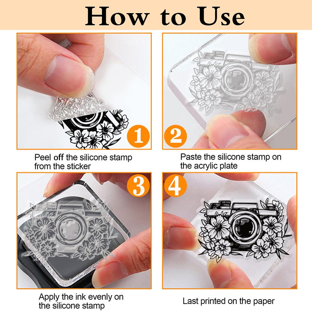 PVC Plastic Clear Stamps for DIY Scrapbooking Photo Album Decorative Cards Making Camera 160x110mm