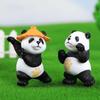 4pcs Creative Mini Kungfu Panda Ornaments for Car Household Bonsai Cute Miniature Kungfu Panda Decoration For Children Gift Toys