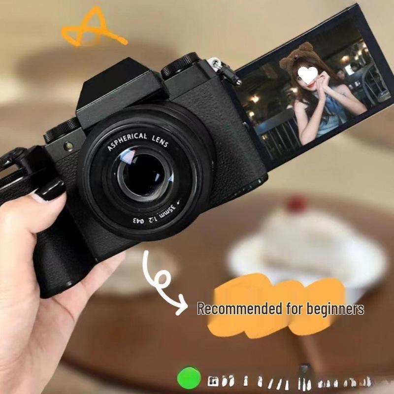 Portable HD Pixel Camera with Flip-up Cover for Selfies and Travel