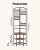 VEVOR Corner Hall Tree, 1810 Mm Coat Rack with Hooks, Top Shelf & Steel Frame