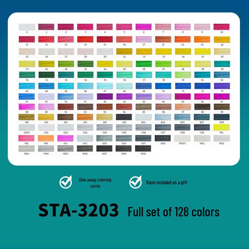 Sta 3203 Double-Ended Quick-Drying Oil-Based Marker Pen Set for Student Art & Indoor Design