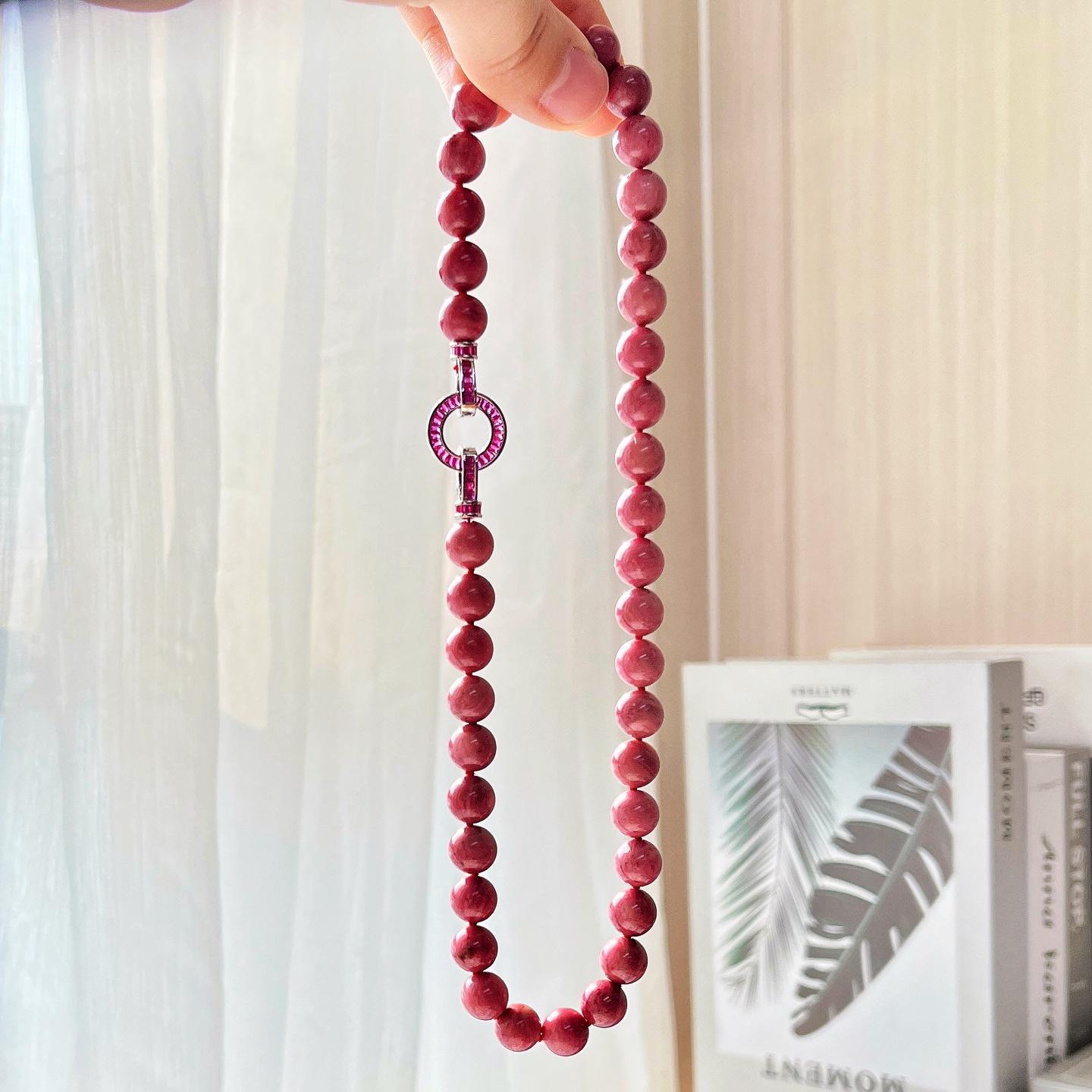 

10Mm7A High Quality Natural Mahogany Pattern Necklace Collarbone Chain