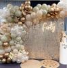 Vintage Sand Platinum Balloon Chain Birthday Party Balloon Set Holiday Arrangement Metal Balloon Set