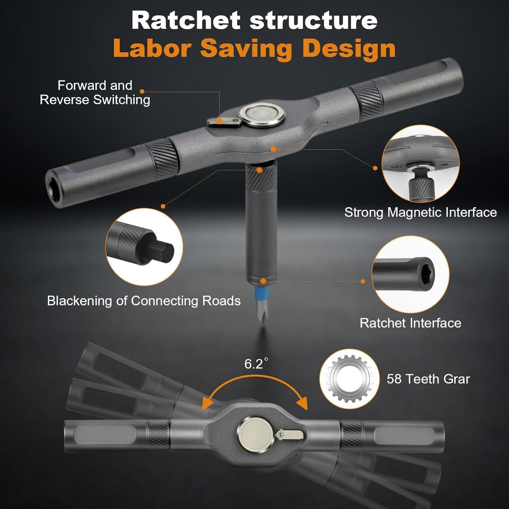 42 In 1 Wireless Cordless Magnetic Ratchet Precision Screwdriver Portable Small Handle Manual Hand Tool Kit for Household Repair