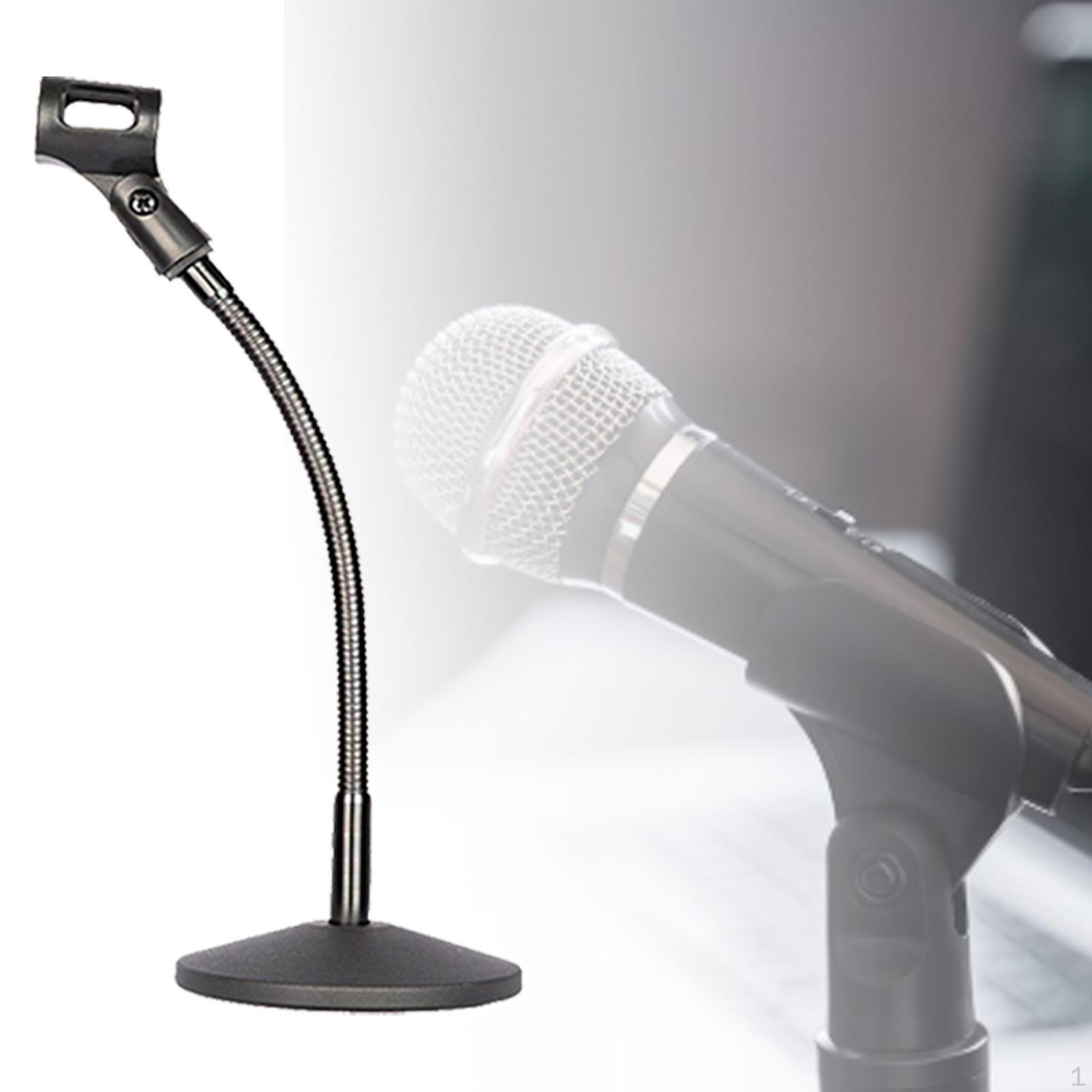 

Регулируемая микрофонная стойка с круглым основанием для сценического и студийного использования Black