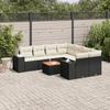 VidaXL Garden Lounge Set 9 Pcs with Cushions Black Wicker 3225370
