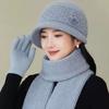 Elastic Furry Hat with Toggle Closure Lightweight Holiday Themed Cap for New Year's Celebration Handcrafted Warm Knit Headwear for Elderly Women