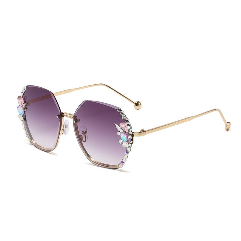 

Resin Lens Exquisite Half Frame Sunglasses For Fashionable Women Sun Protection StyleA