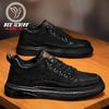 Spring and Autumn Leather Boots Men's Shoes Retro Medium Top Martin Shoes Tide Board Shoes Casual Tooling Small Black Shoes