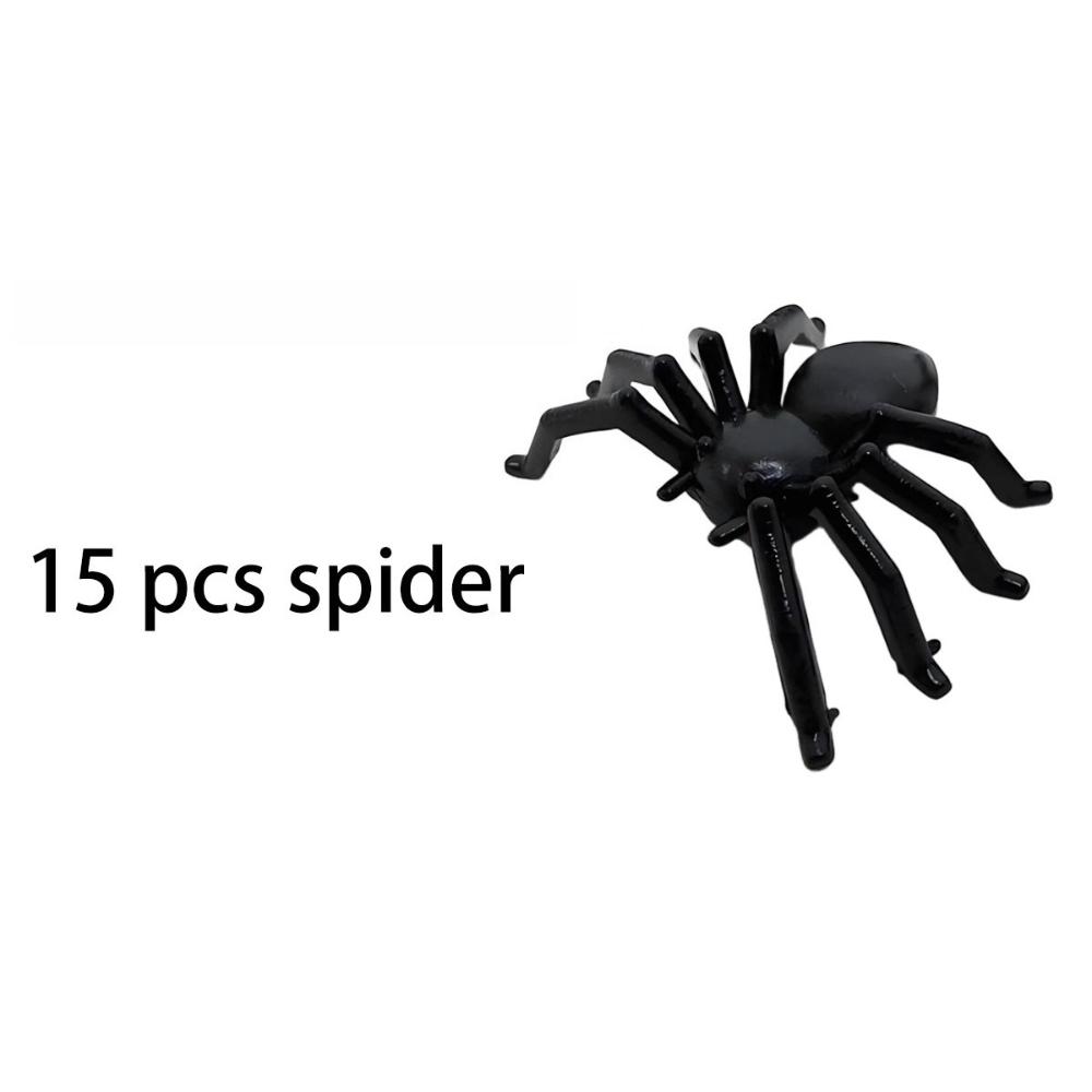 

15 PCS Spooky Spider & Spider Web Decor Halloween Party Props Creepy Crawly Ornaments for Haunted House Yard Indoor Scene Setup