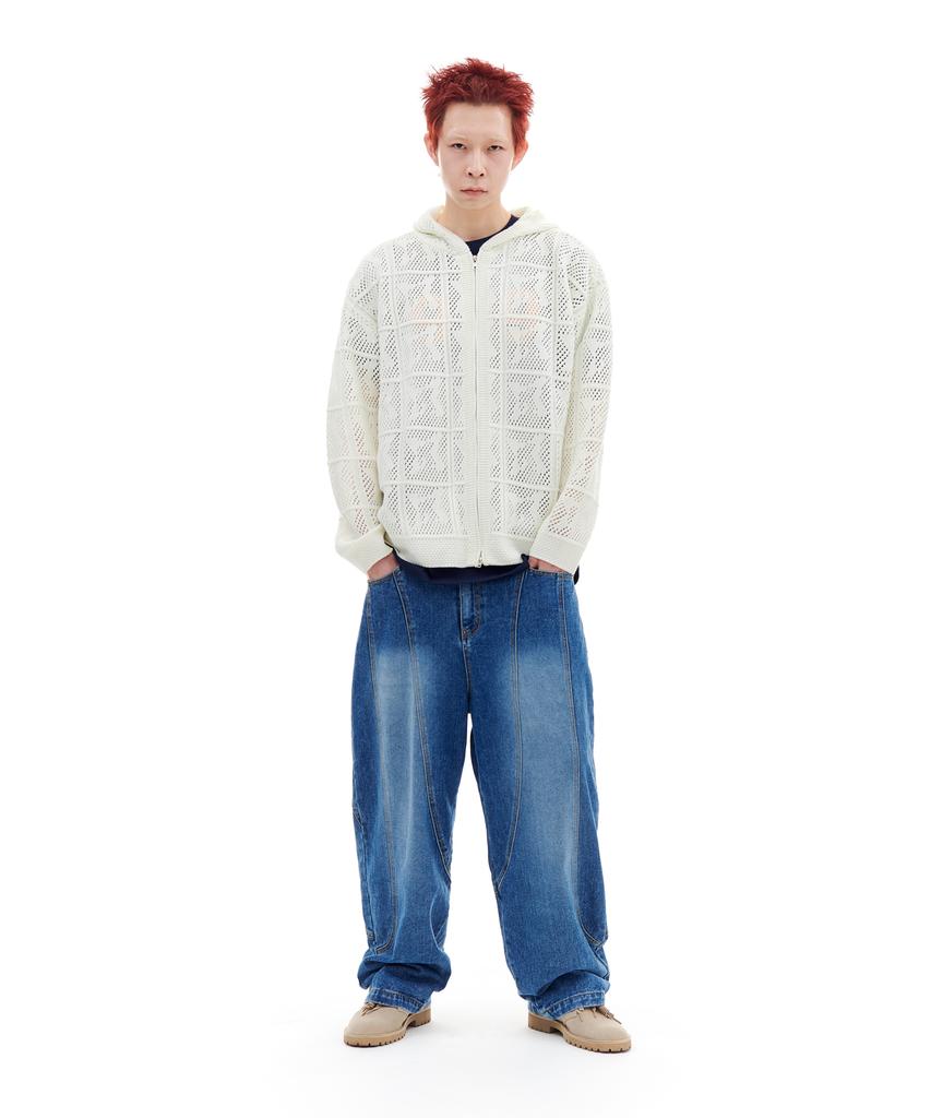 Akaibeuboldeu Panel Line Denim Pants (Blue)