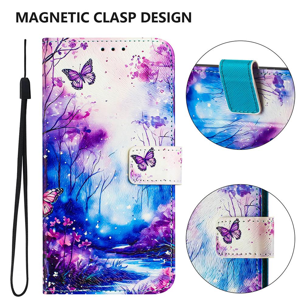 Coloured Drawing Wallet Case for Realme C67 C65 C63 C61 C55 C53 C51 Narzo 60 50 Pro 60X N55 N53 Shockproof Stand Phone Cover