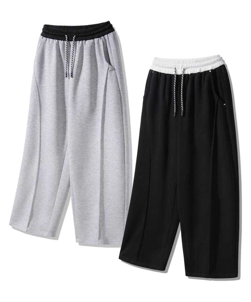 ALVINCLO [2Pack] String Point Elastic Color Sweatpants 2-Piece Package