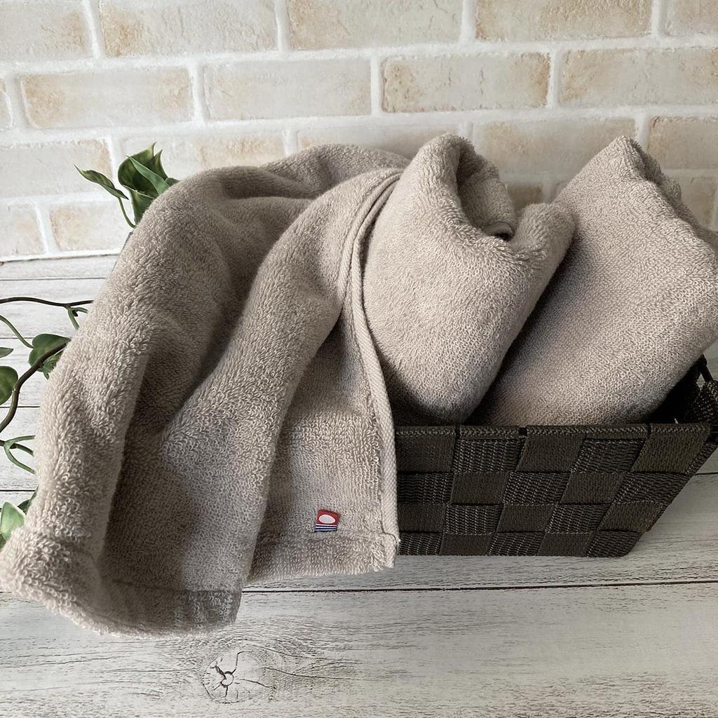 Imabari Towel Color Face Towel Set of 5 Antibacterial Treatment 34x80cm Greige