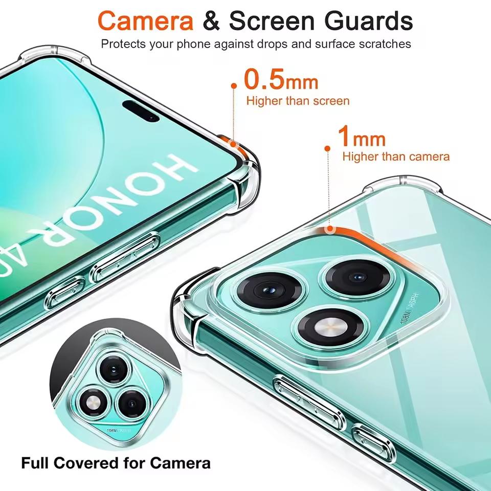 For Honor 400 Lite 400Lite 5G Case Shockproof Transparent Silicone Soft Airbag TPU Phone Case For Honor 400 Lite Protect Cover