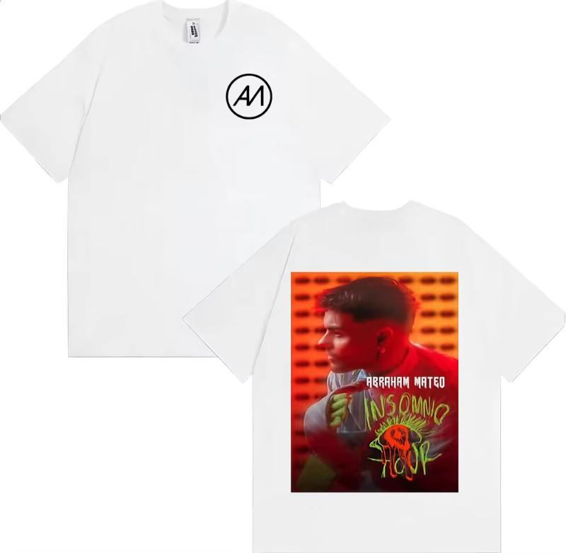 

Singer Abraham Mateo Insomnio Album 2025 Graphic T-shirts Men s Clothing Harajuku Gothic T-shirt Casual Cotton Oversized T Shirt S разноцветный