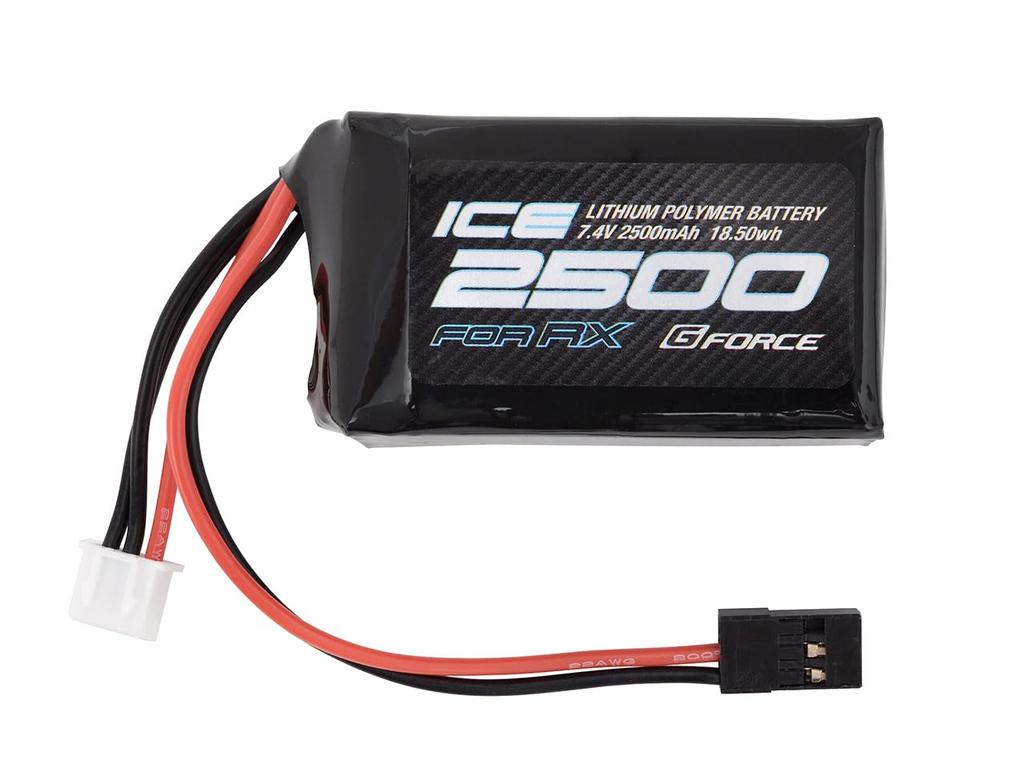 G-FORCE ICE LiPo 7.4V 2500mAh Bale-förmiger RC-Autoempfänger GFG104 (Offizielles japanisches Produkt)