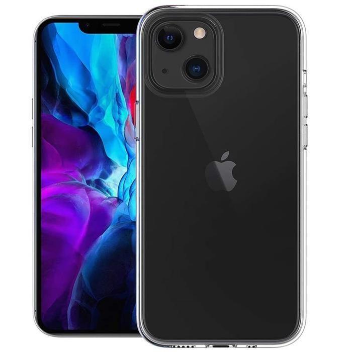 Case and Neck Strap for iPhone 13 - Transparent Soft TPU Adjustable Black Cord Phonillico®