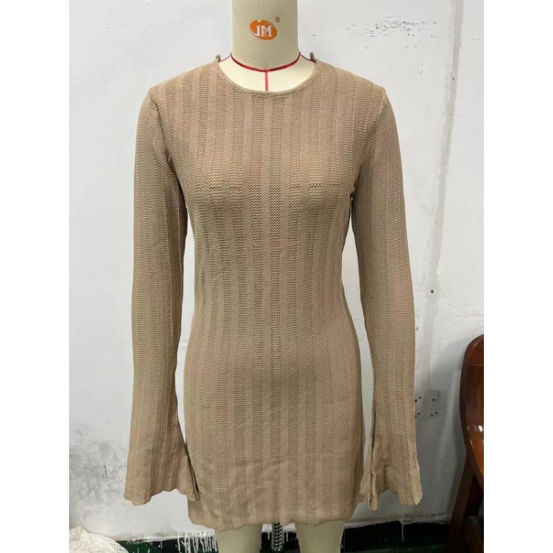 

Весенне-осеннее женское сексуальное платье-свитер с длинными рукавами и шнуровкой XXXL хаки