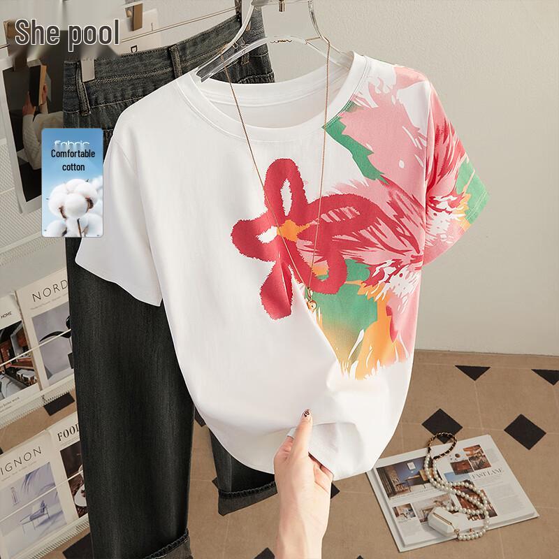 Women s Fashion Print Short Sleeve T-Shirt XL