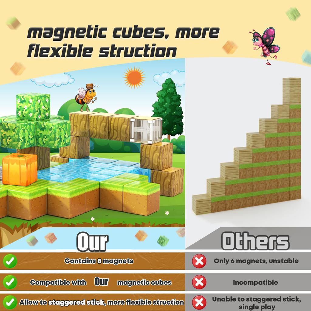 Magnetic Building Cubes Pumpkin Edition Kids Games Toys For Boys Girls 3+ Years Old Magnetic Stem Construction Toys
