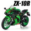 1:9 Kawasaki ZX-10R Ninja H2R Motorcycles Model Toys Metal Diecast Wheel Shock Absorption Miniature Motorbikes for Adult Gifts