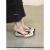 Xiaoxiangfeng Shallow Mouth Single Shoe Girl 2025 New Korean Version Bow Round Head Gentle Fairy Doudou Shoes Female Flat Bottom