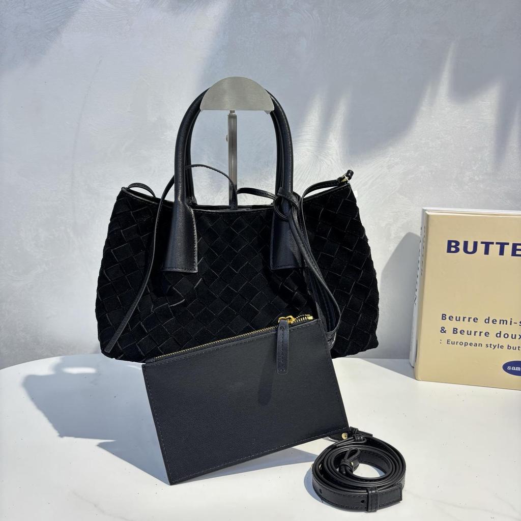 Herfst Retro Suède Geweven Tote: Veelzijdige Crossbody & Schoudertas