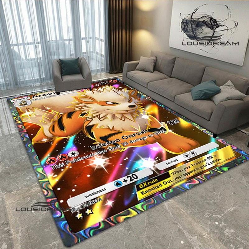 Cartoon Pokémon Trading Card Game Print carpet Non-slip carpet carpets for living room area rug Door pad anime rug birthday gift