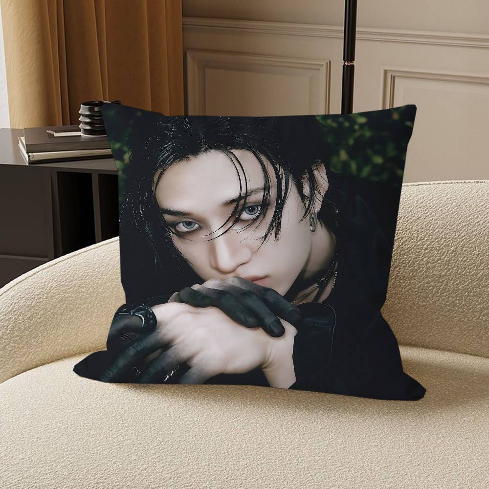 Bang Chan Kissenbezug Auto Wurfkissenbezug für Sofa Auto Weihnachtsgeschenk 40x40cm 45x45cm