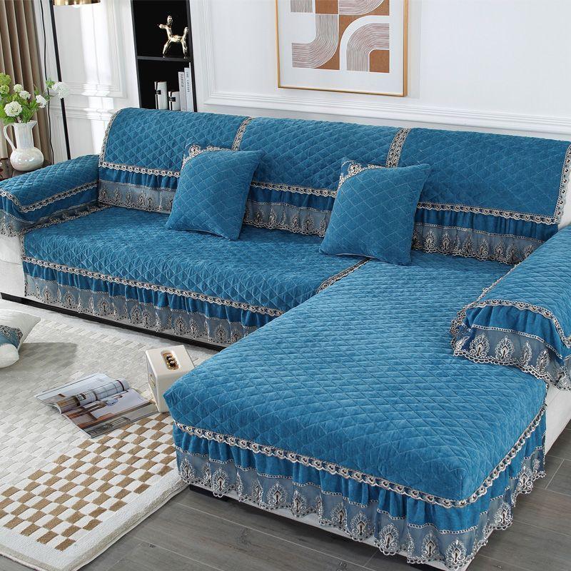 Alfombra de Sofá Chenilla Jacquard Antideslizante Minimalista Moderna Toalla para Respaldo Lujo Ligero Decoración para Sala de Estar del Hogar Cubre Sofá Suave