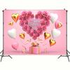Happy Mothers Day Party Background Thanks Mother Flower Rose Heart Floral Pink Photography Backdrop Photo Studio Props